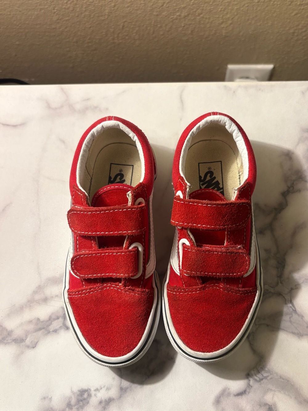Kids Vans Red Velcro Sneakers Size 11.5 – Gently Worn